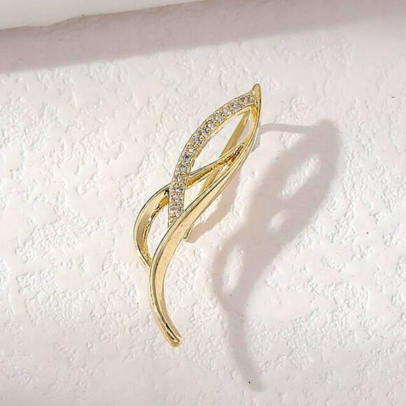 Gold Zircon Ear Climber - Picture 3 of 5